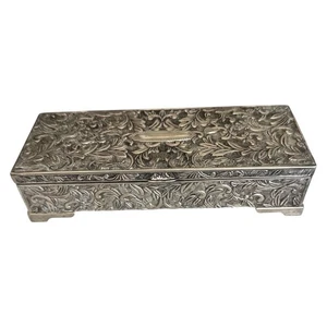 Vintage Godinger Silverplate Filigree Velvet Lined Jewelry Box - Picture 1 of 10