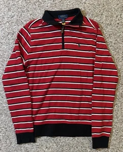 Boys Polo Ralph Lauren Striped Quarter Zip Pullover Sweatshirt. Size XL (18-20). - Picture 1 of 5