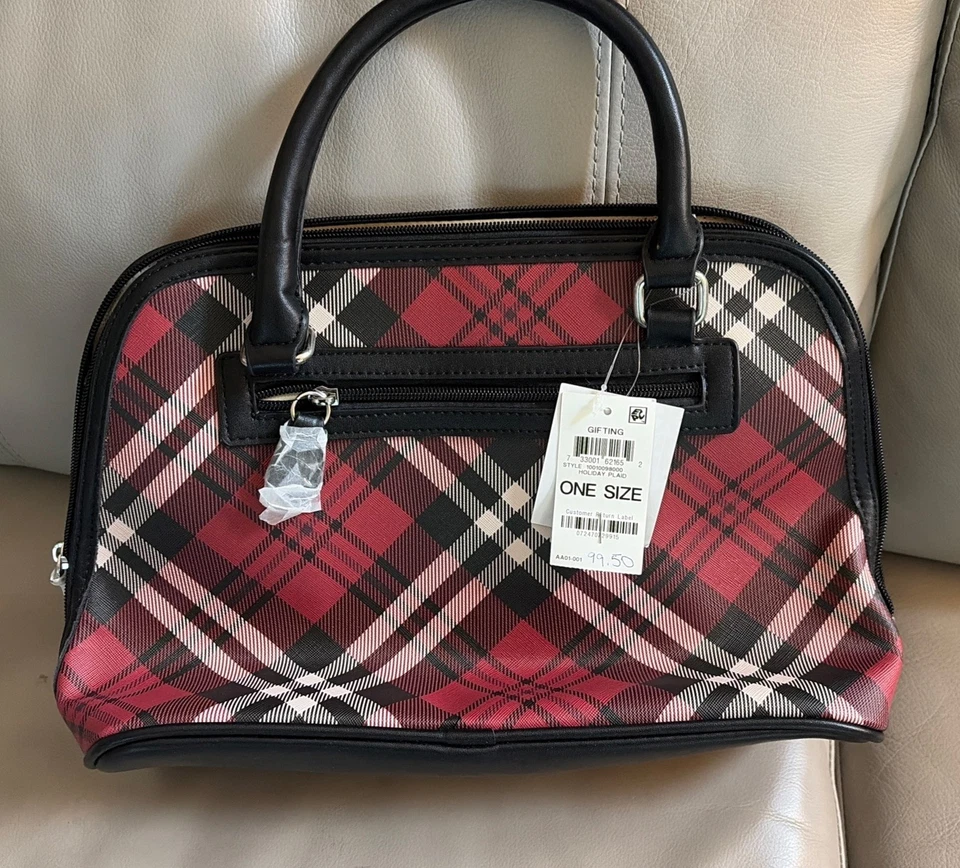 Nuevo con etiquetas Bolso Giani Bernini Saffiano Cúpula a Cuadros Vacaciones Cuadros/Rojo Foto 1 de 4