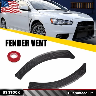 2 piezas guardabarros lateral ala aire ventilación decoración moldura para Mitsubishi Lancers 2002-2016 Foto 1 de 4