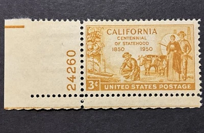 1950 年 3 美分加州州 - 美国未使用邮票 - 全新邮票 - Sc#997 — 第 1/2 张图片