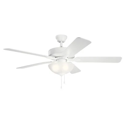 Kichler 330017 White 52" 5 Blade Indoor Ceiling Fan - Light Kit Included - Image 1 of 4