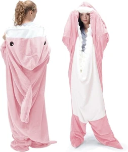 Touchat Shark Blanket body suit for Adult - Super Soft Cozy Flannel Throw - Picture 1 of 24