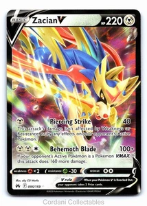 Zacian V 095/159 - Crown Zenith - Pokemon Card - Near Mint - Foto 1 di 2