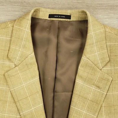 John W Nordstrom Sport Coat Mens 44L Silk & Wool Windowpane Two Button Dual Vent - Image 1 of 4