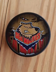 MISSISSIPPI SEA WOLVES VINTAGE RARE EAST COAST HOCKEY LEAGUE ECHL HOCKEY PUCK - Picture 1 of 4