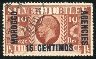 Selo Scott# 69 SG151 Jubileu de Prata Grã-Bretanha - Agências Marrocos 1935 - Imagem 1 de 2