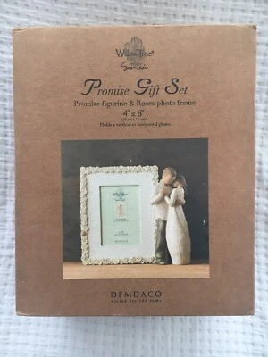 Willow Tree PROMISE 9" Figurine & 4"x6" Roses Photo Frame Gift Set NIB 26450 - Image 1 of 3