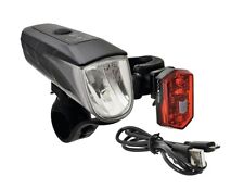 Büchel Fahrradbeleuchtung Set StVZO 70 Lux LED Scheinwerfer Rücklicht Akku USB