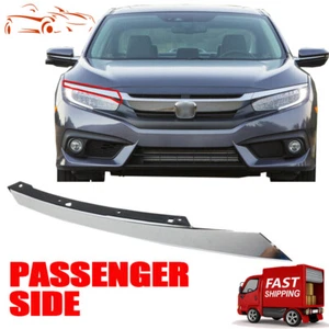 Fit 16-2018 Honda Civic Front Passenger Side Chrome Headlight Eyelid Molding RH - Picture 1 of 5