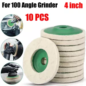 10Pcs 4" Wool Polishing Discs Finishing Wheel Buffing Pads for 100 Angle Grinder - Picture 1 of 14