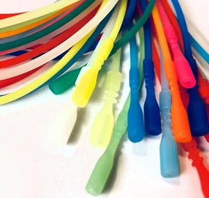 Necklace Cord, 20 Transparent Mix Silicone Rubber 18" Cord with Clasp 2mm Thick - Picture 1 of 5