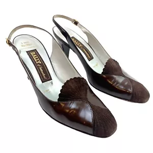 Bally Maureen Ponte Schaft Leder Kätzchen 3,5" Absatz Pumps Damen 9M Riemchenschuhe - Bild 1 von 10