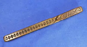 Antique 19th Century Treen Folk Art Chip Carved knitting sheath. Name. C.J.LEWIS - Picture 1 of 16