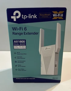 TP-Link AX1800 WiFi 6 Range Extender RE615X, Ethernet, Dual Band Booster - Photo 1/7
