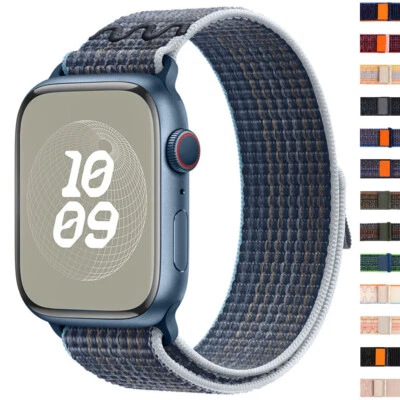Nylon Sport Loop Band for Apple Watch 10 9 8 7 6 5 40/45/42/46/49mm Ultra2 Strap - Image 1 of 4