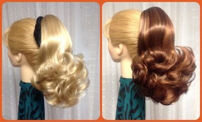 DM10 DIAMOND Clip-on REVERSIBLE Thick PONYTAIL hair piece BLACK BROWN BLONDE RED - Image 1 of 4