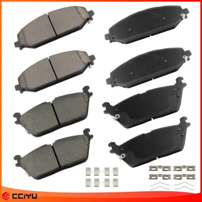 8PCS Front & Rear Ceramic Brake Pads For 2019-2022 Ram 1500 2022 Jeep Wagoneer - Image 1 of 4