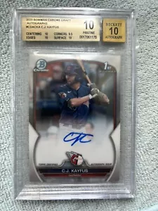 2023 Bowman Chrome Draft CJ Kayfus 1st Prospect Auto #CDA-CKA BGS 10 Guardians - Picture 1 of 2