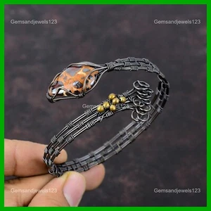 Valentines Deal Natural Bauxite Copper New Wire Wrapped Daughter Bangle Bracelet - Picture 1 of 6