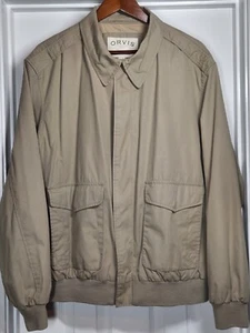 Chaqueta de bombardero ORVIS L para hombre beige bolsillos delanteros de carga militar tostado caqui - Imagen 1 de 10