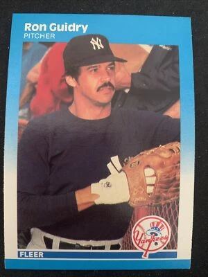 1987 Fleer Baseball Card #100 Ron Guidry New York Yankees NmMt Free Shipping! - Image 1 of 2