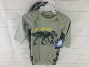 Baby 3-Piece Boys dinosaur Onesies Bodysuit, Pant, and Cap Set - Picture 1 of 4