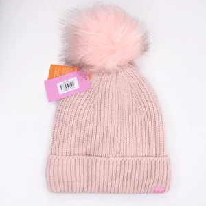 Women's Winter Cuffed Faux Fur Pom Beanie Hat - LDT - RT $45 - Picture 1 of 6