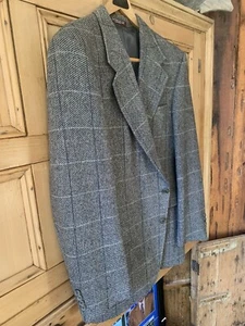 Evan Picone Sport Coat Windowpane Plaid. Gray Blue 42 Regular - Picture 1 of 11