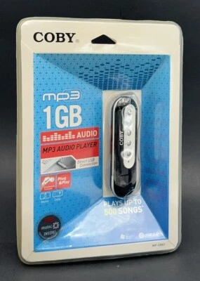 Coby 1GB USB MP-C883 MP3 Audio Music Player BLACK Brand New SEALED PACKAGE NOS - Image 1 of 4