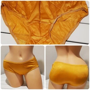 Shadowline Bikini Panty Shiny Nylon Wide Gusset Full Cut 5/S Bronze Cream 11032 - Picture 1 of 5