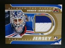 2011-12 Between The Pipes Jerseys Gold #M08 Henrik Lundqvist (2CLR) ed/10