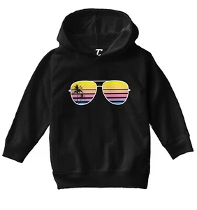 Sunglasses - Palm Tree Silhouette Ocean Beach Vacation Toddler/Youth Hoodie - Picture 1 of 12