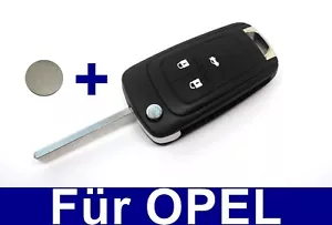 Carcasa de llave plegable de 3 botones para Opel Astra Insignia Corsa E Meriva + batería - Imagen 1 de 4