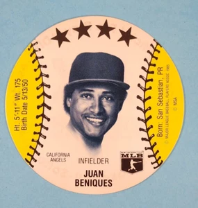 1985 JOX by Thom McAn Disc Juan Beniquez California Angels ⚾ - Picture 1 of 2
