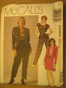 UNCUT Sewing Pattern 1992 McCALL Size 8,10,12 JACKET Top SKIRT Pants 5669 [Z181] - Picture 1 of 1