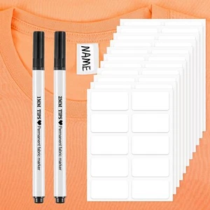 100 Pieces No-Iron Clothing Labels Wash Writable Self Adhesive Name Labels Tags - Picture 1 of 7