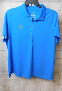 Walmart Mitarbeiter Polo Damen 2XL blau 5 Knöpfe Arbeiteruniform Kurzarm - Bild 1 von 5