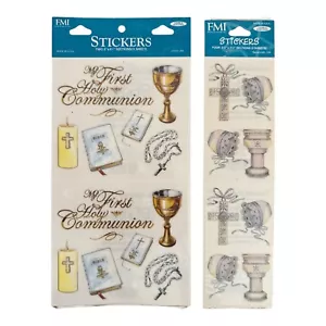 Lot of 2 Francis Meyer First Communion + Baby Christening Scrapbooking Stickers - Picture 1 of 1