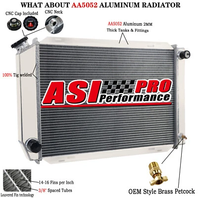 2Row Aluminum Radiator For 79-93 Ford Mustang Mercury Cougar GT LX 5.0L V8 New - Image 1 of 4
