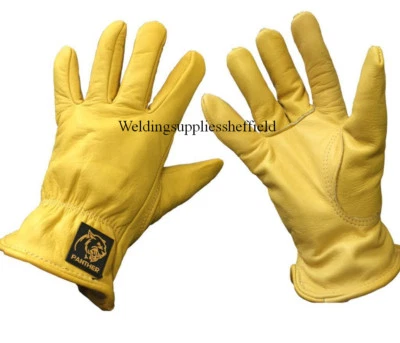Parweld Panther Leather Premium Drivers Gloves Fully Lined Tough Welding Gloves