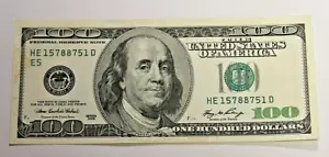 RADAR # 15788751 - 2006 $100 FANCY SERIAL # AU CURRENCY - Picture 1 of 3