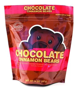 Sweet's 14 oz CHOCOLATE Covered CINNAMON BEARS Gummi Gummy Candies * BB 1/2026 * - Picture 1 of 4