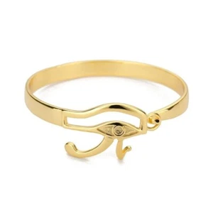 Pulsera Ojo de Horus de Oro 18K, Brazalete Gótico Egipcio, Pulsera Egipcia - Imagen 1 de 6