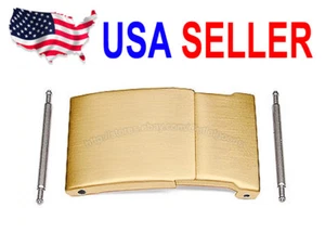 16mm 18mm 20mm & 22mm IP Gold Plated Watch Band Bracelet Clasp Spring Extender - Picture 1 of 10