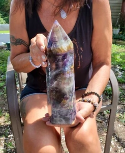 10lb Huge Rainbow Fluorite Crystal Tower Natural Colorful - Picture 1 of 17