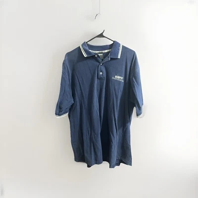 ESPN Sportscenter Polo Bordado Gris Algodón Manga Corta Hombres XL Foto 1 de 4