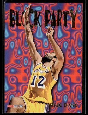 1995-96 Hoops #5 Vlade Divac Block Party Lakers Basketball Card 1103K - Image 1 of 2