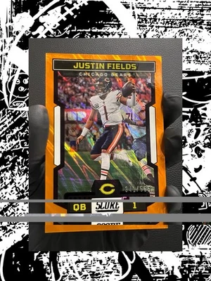 2023 Panini Score Justin Fields Orange Lava Chicago Bears Color Match /565 - Image 1 of 4