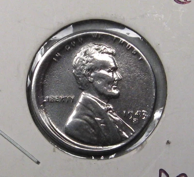 ERROR: 1943-s Steel Penny. Broadstuck & Reverse die break/Cud. - Image 1 of 4